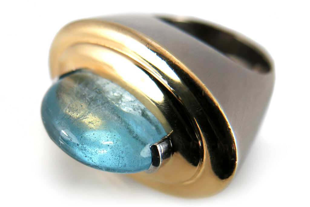 Damen Ring KATZLER Aquamarin ca. 6 Karat 750 Weißgold Gelbgold [BRORS 11044]