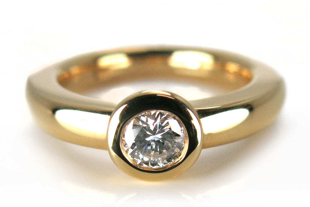 Damen Brillantring 0,45 ct RIVER/vs1 DPL Gutachten 750 Gelbgold [BRORS 11923]