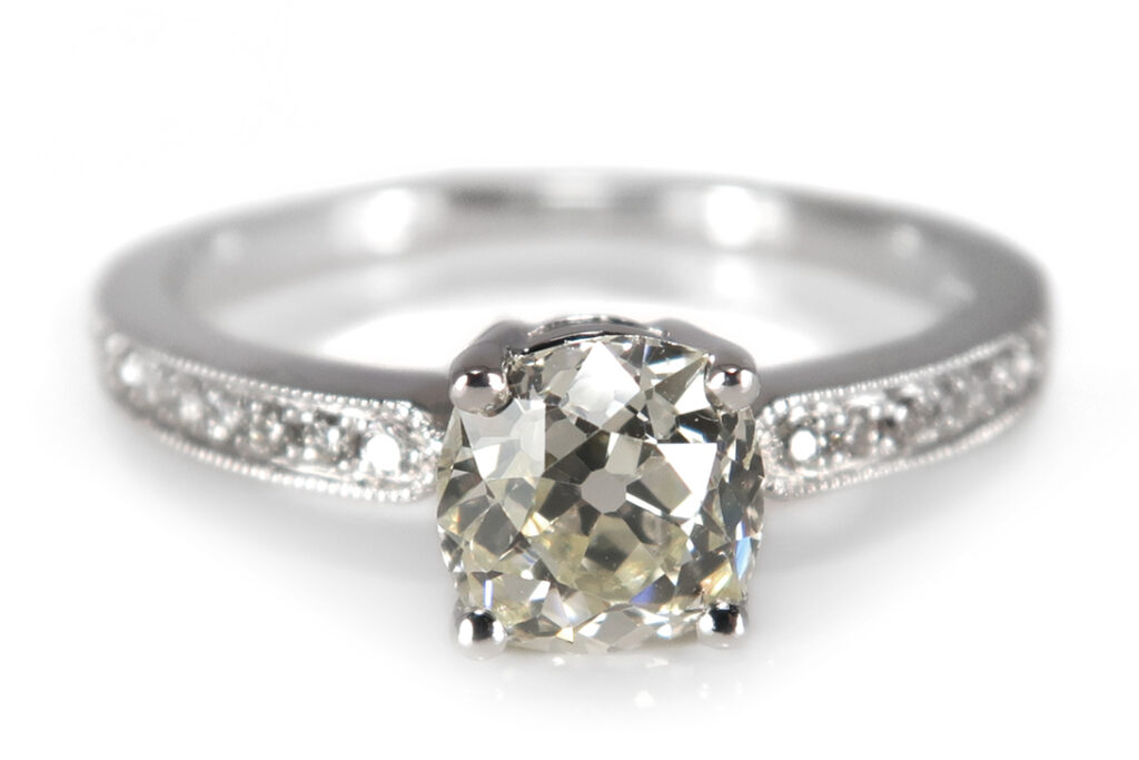 Diamantring 0,91 ct N - O/SI1+ 18 Brillanten DPL Gutachten Weißgold [BRORS 12066]