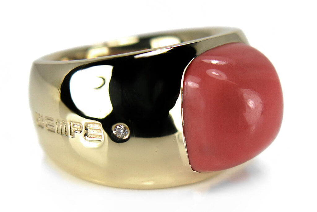 Wempe Ring Koralle ca. 4,0 ct. Brillant Top Wesselton/vs Gelbgold [BRORS 12720]