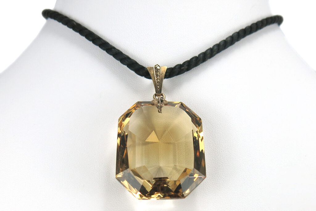 Anhänger Citrin ca 125 Karat 585 Gelbgold DeGEB Gutachten [BRORS 14545]