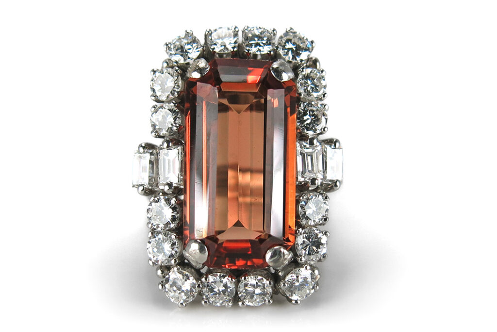 Ring Imperial Topas Diamanten insg 2,5ct DeGEB Gutachten [BRORS 14865]