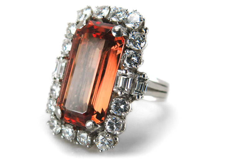 Ring Imperial Topas Diamanten insg 2,5ct DeGEB Gutachten [BRORS 14865]