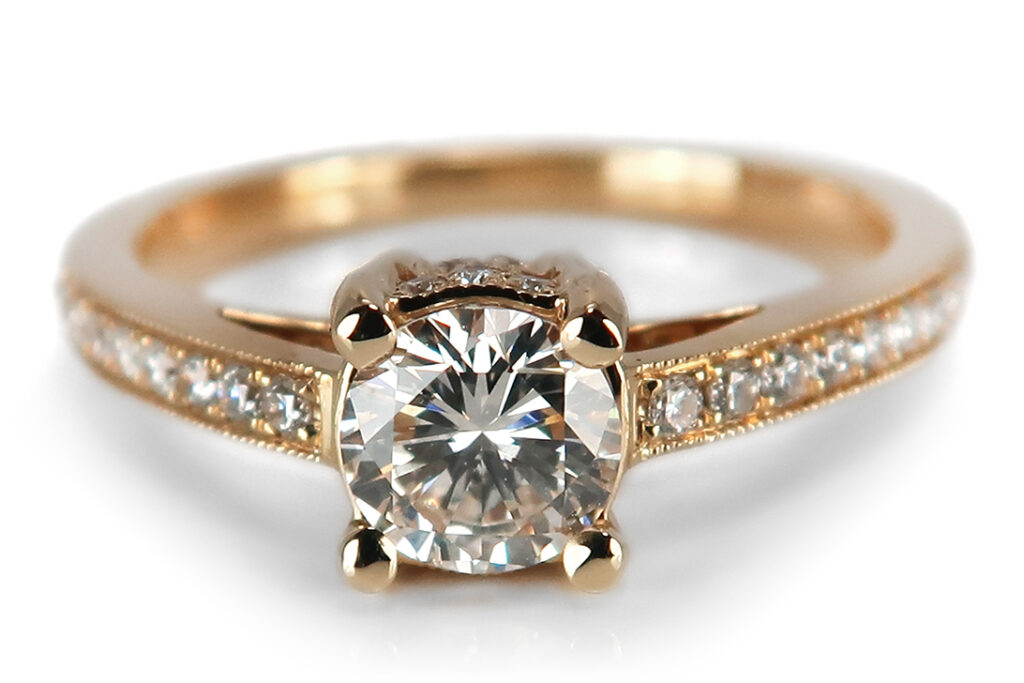 Ring Brillant 0,58ct I/si2 + Brillanten insg 0,21ct DPL Gutachten [BRORS 16807]
