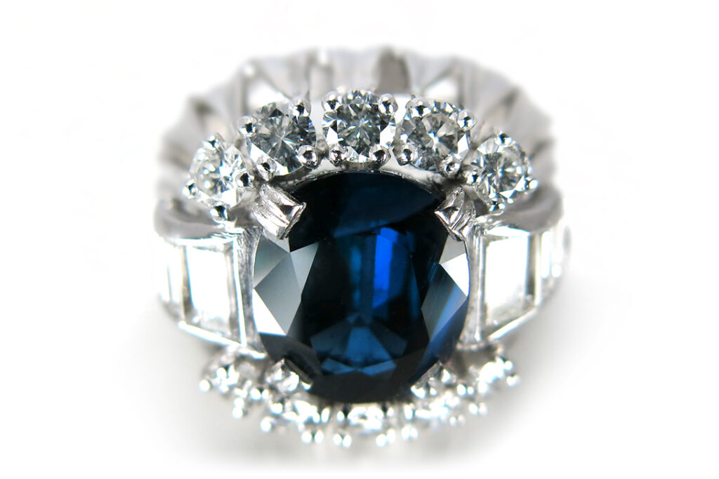 Ring Saphir unbehandelt! 3,39 ct + Diamanten IGI Gutachten [BRORS 16910]