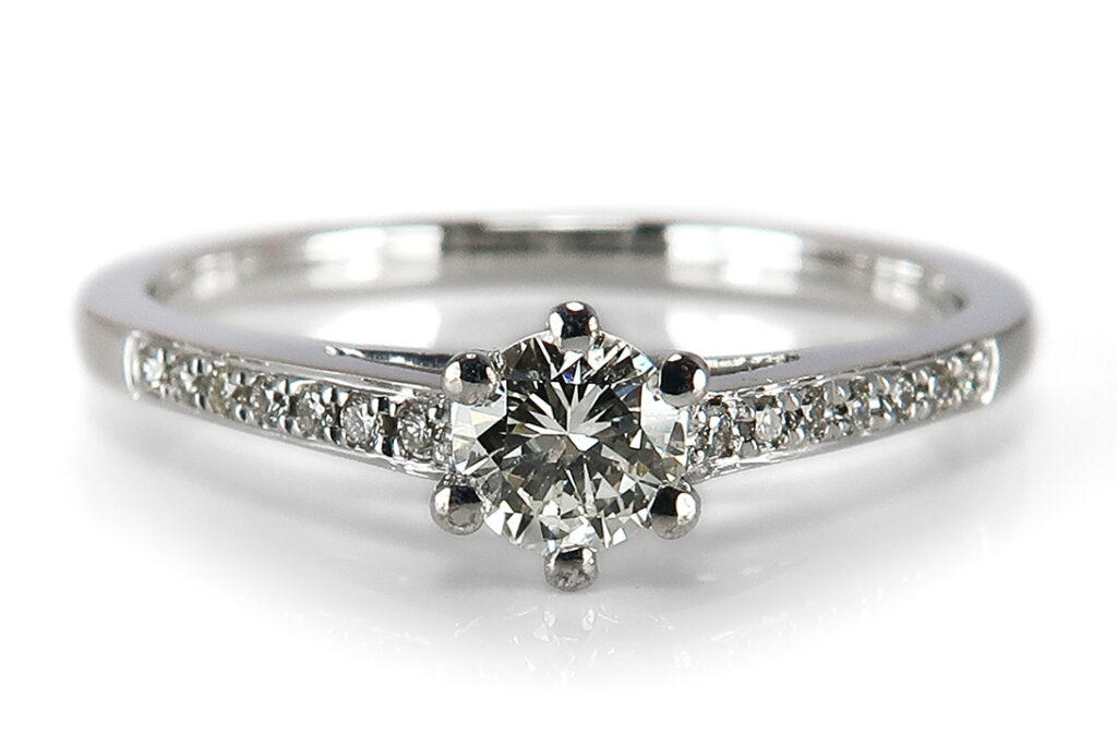 Ring Brillant 0,21 ct H/VS + Brillanten IGI Gutachten [BRORS 17866]