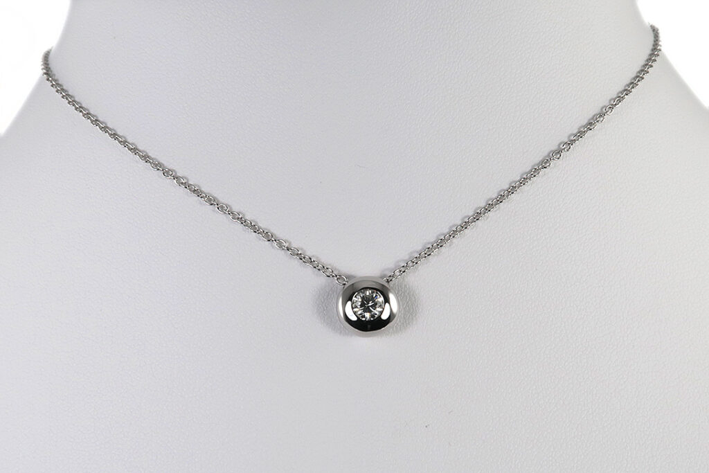 Solitär Anhänger Brillant 0,39ct G/si1 750 Weißgold IGI Gutachten [BRORS 18784]