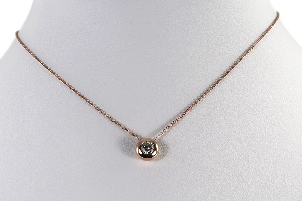 Solitär Anhänger Brillant 0,25ct K/si1 750 Roségold IGI Gutachten [BRORS 18791]