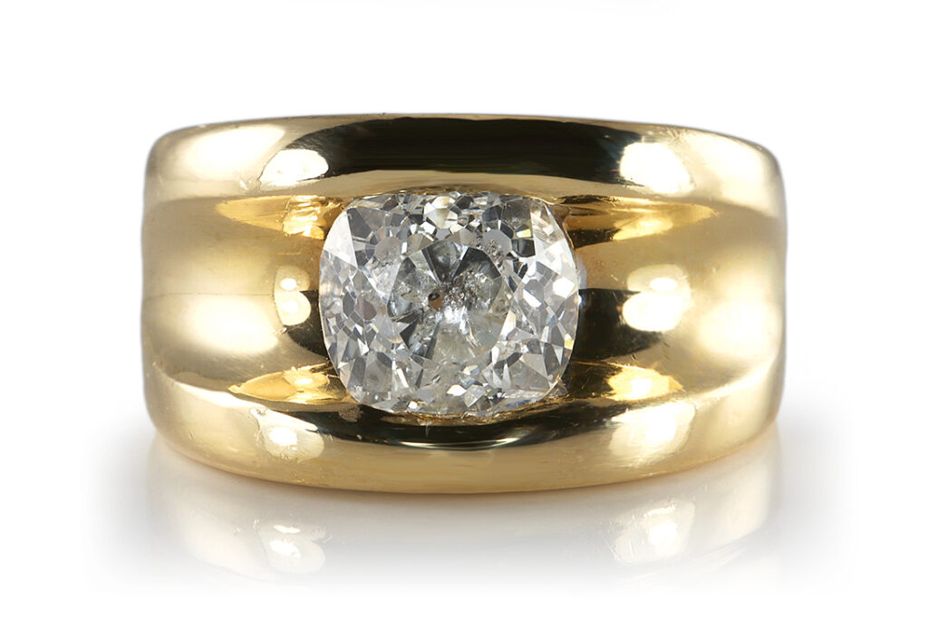 Schwerer Diamantring ca. 4,2 ct J-K/I1 750 Gelbgold IGI Gutachten [BRORS 19012]