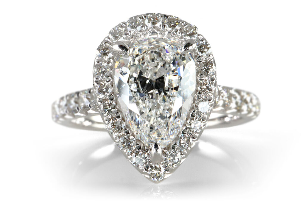 Ring Diamant Tropfen 1,54 ct River + 32 Diamanten + DPL Gutachten [BRORS 19435]