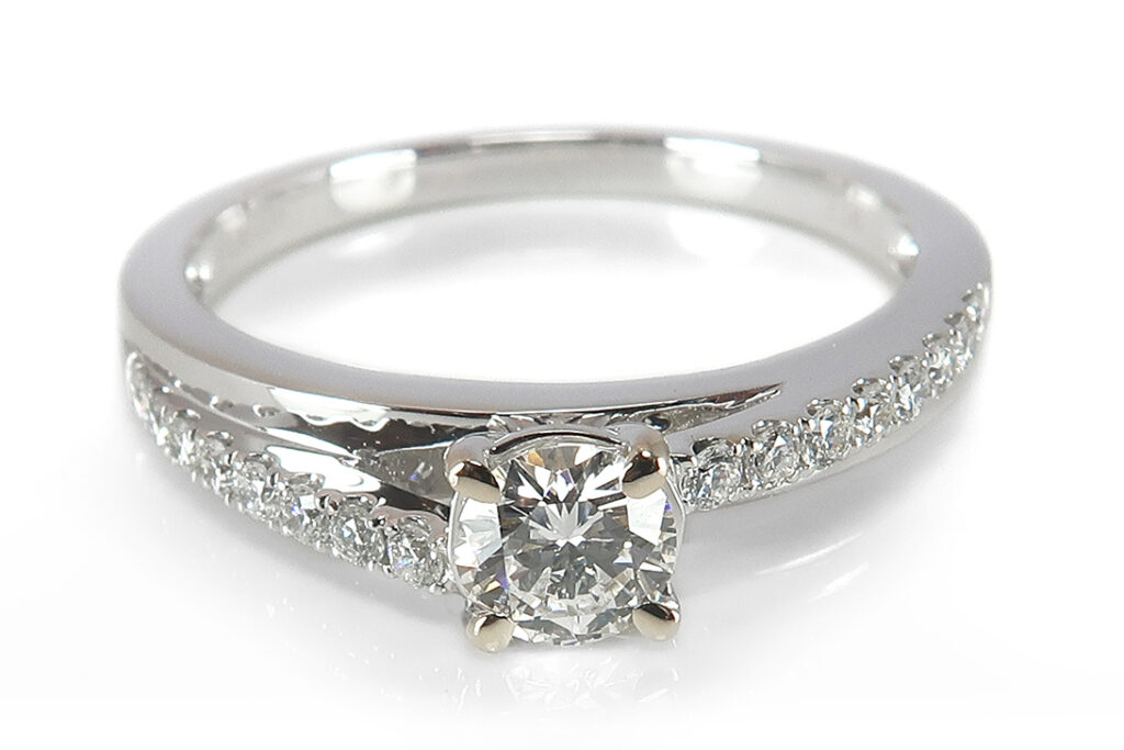Ring Brillant 0,28 ct River/IF + Brillanten IGI Gutachten [BRORS 17495]