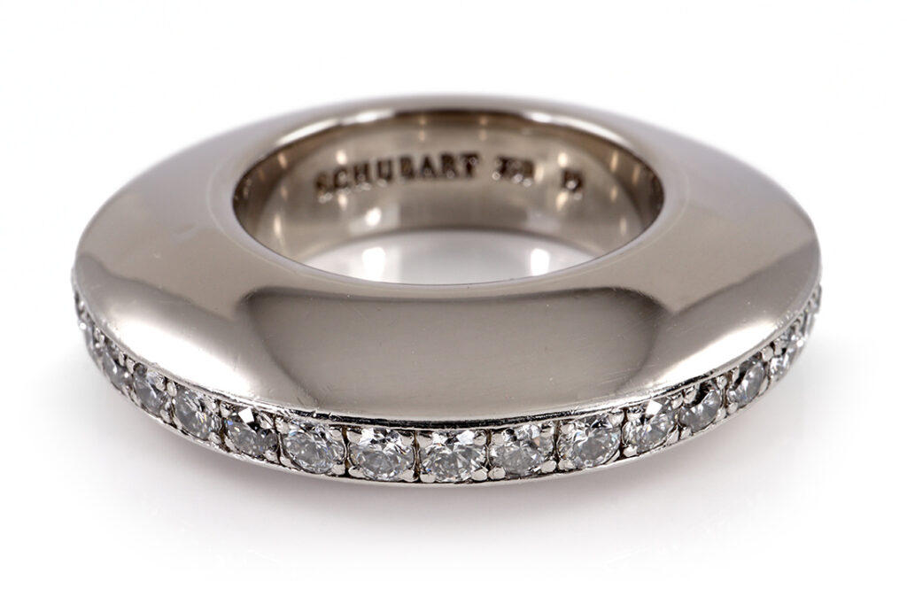 Schubart Ring DISKUS 40 Brillanten 1,65ct 750 Weißgold + Platin [BRORS 18973]