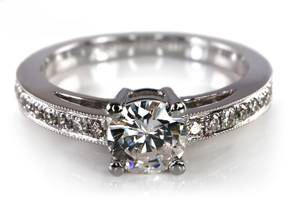 Ring Brillant 0,46 ct TW/VVS2 Brillanten insg 0,20ct IGI Gutachten [BRORS 19086]