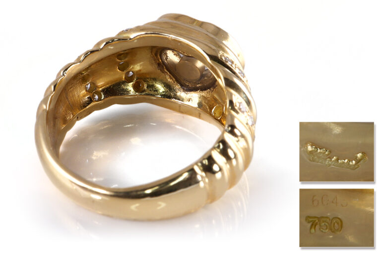 Ring Chopard Happy Diamonds Herz 37 Brillanten 750 Gelbgold [BRORS 19116]