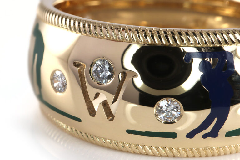 Wellendorff Ring Birdie Golf blau 7 Brillanten 750 Gelbgold [BRORS 19128]