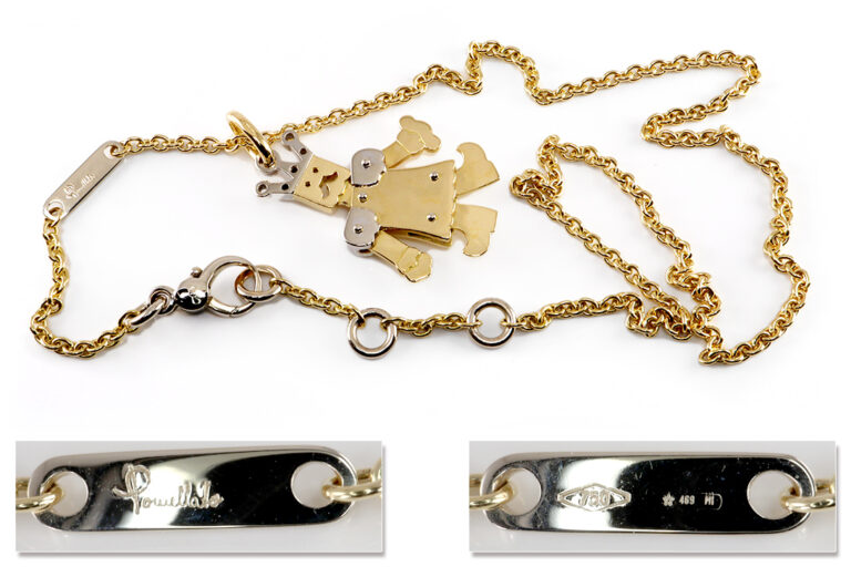 Pomellato Anhänger KING mit Kette 15 Diamanten ca 0,30 TW/VS Gold [BRORS 19273]