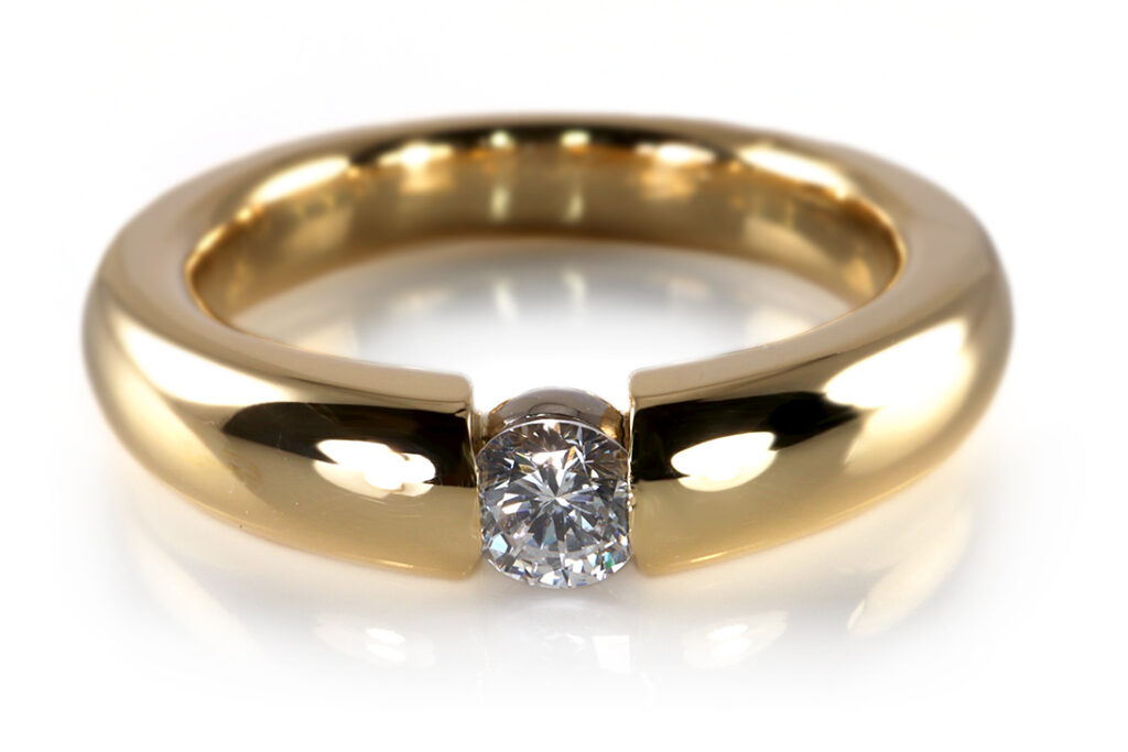 Wempe Solitär Ring 1 Brillant ca. 0,2 ct TW/VVS 750 Gelbgold [BRORS 19289]