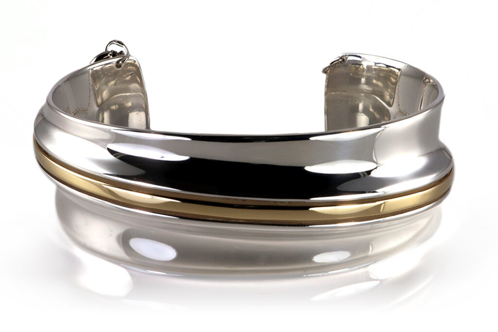 Vintage Cartier Armreif Armspange 925 Sterling + Gelbgold ca. 1960 [BRORS 19292]