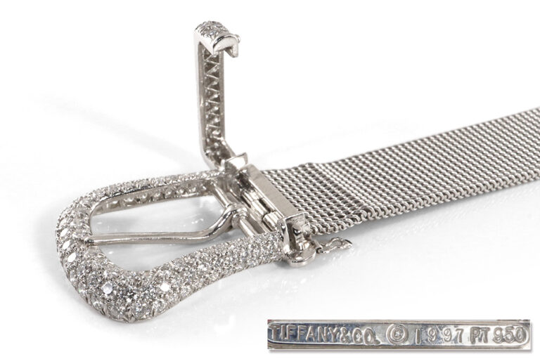 Tiffany & Co Belt Buckle Armband 950 Platin Brillanten ca. 3,0 ct [BRORS 19580]
