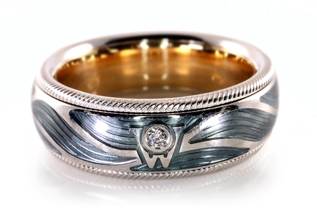 Wellendorff Ring Engelskraft Sonderfarbe Heidelbeere 750 Weißgold [BRORS 19613]