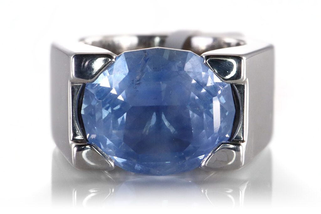 Selten Cartier Vintage Ring Saphir Sri Lanka unbehandelt 7,2 Karat [BRORS 19775]