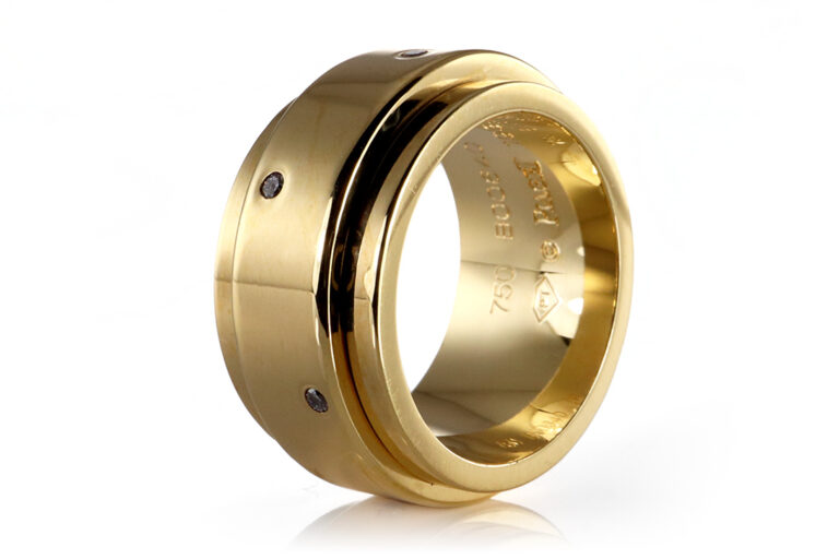Piaget Ring Drehring 7 Brillanten 750 Gelbgold Gr 51 [BRORS 19846]