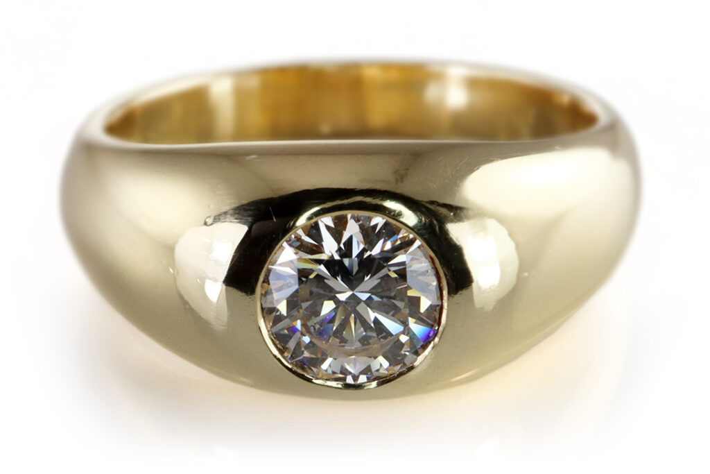 Juwelier Friedrich Ring Brillant 0,72 ct TW/lupenrein 750 Gelbgold [BRORS 19889]