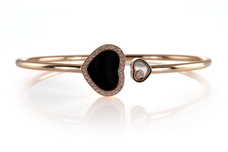 Chopard Happy Hearts Armreif 33 Brillanten Onyx Rosegold Gr M [BRORS 19891]
