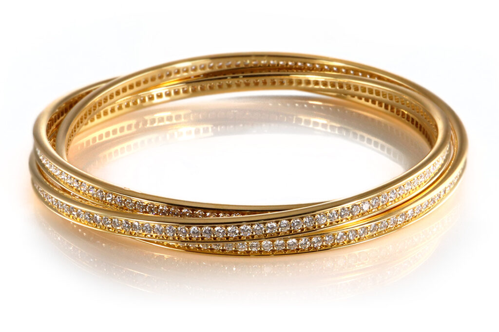 Cartier Trinity Armreif 357 Billanten ca 6,45 ct 750 Gelbgold [BRORS 19937]
