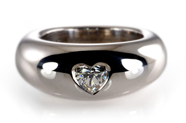 Cartier Herz Ring Heart Solitaire ca. 0,5 ct TW/VVS 750 Weißgold [BRORS 19989]
