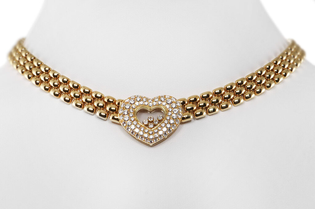 Herz Collier Chopard Happy Diamonds 82 Brillanten 750 Gelbgold [BRORS 20044]