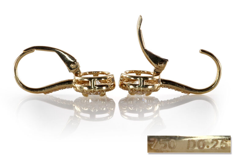 Ohrringe 2 Brillanten 0,78 ct +40 Brillanten 0,26 ct 750 Gold IGI [BRORS 20117]