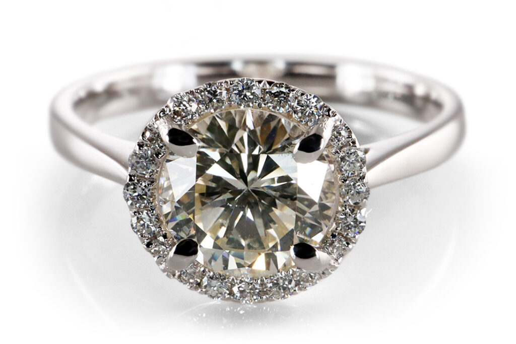 Ring 1 Brillant 1,19 ct + 20 Brillanten 0,13 ct Weißgold DPL Gr.54 [BRORS 20142]