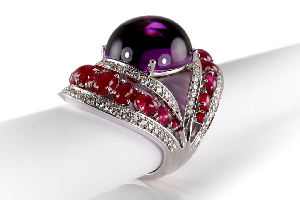 Ring *Gianni Lazzaro* Amethyst - Rubine - Brillanten 750 Gold Gr54 [BRORS 20148]