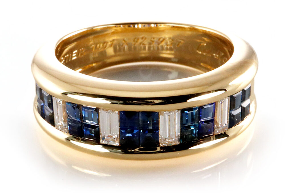 Cartier Hermione Ring 4 Diamanten ca 0,6 ct+20 Saphire 750 Gr.64 [BRORS 20156]