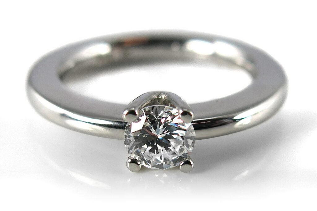Damen Ring 1 Brillant 0,53 ct F/VS1 950 Platin DPL [BRORS 10399]
