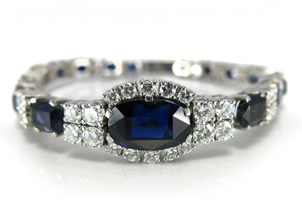 Armband 16 Saphire 15,5 ct + 46 Brillanten 3,1 ct E-F/VVS-VS Gold [BRORS 11039]