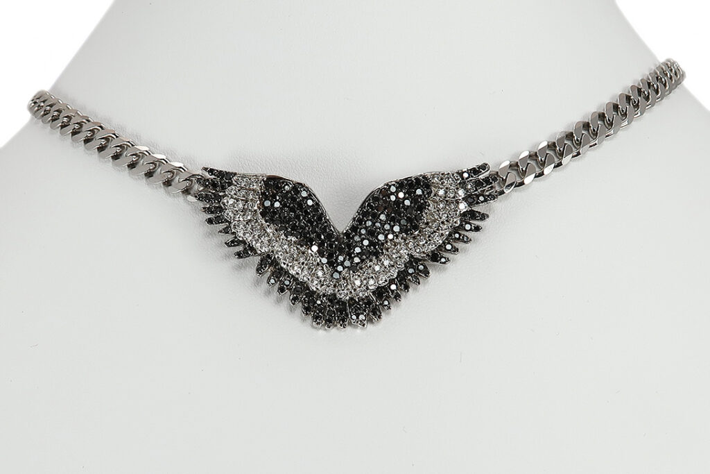 Guerreiro Wings Collier 235 Brillanten insg ca. 2 Karat 925 Silber [BRORS 17348]