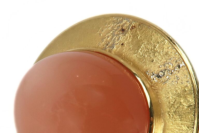 Flogaus Ring Mondstein 750 Gelbgold Gr 58 Handarbeit Unikat [BRORS 17852]