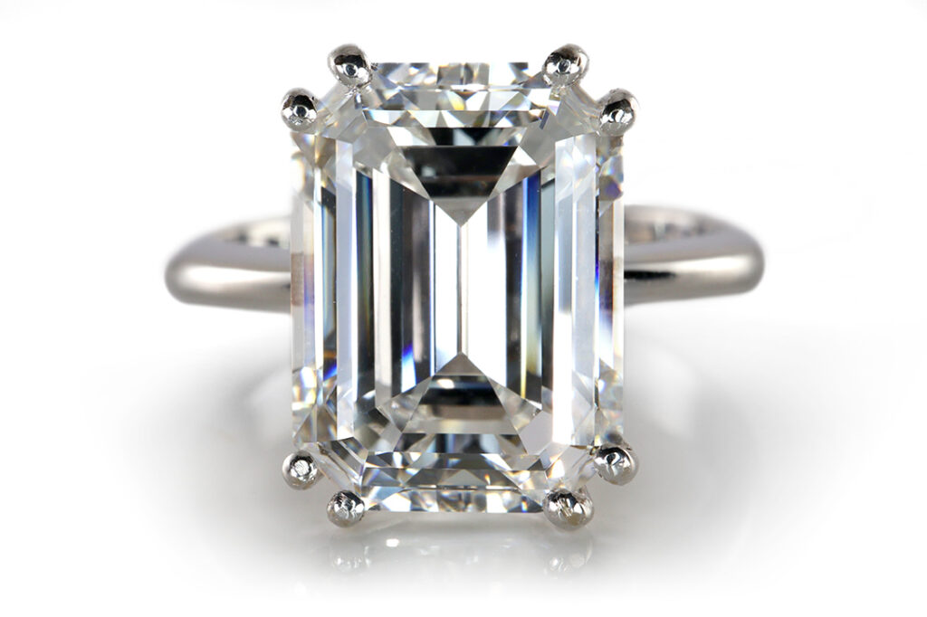 Diamant Ring 5 Karat Smaragdschliff River GIA + HRD Gutachten [BRORS 17962]