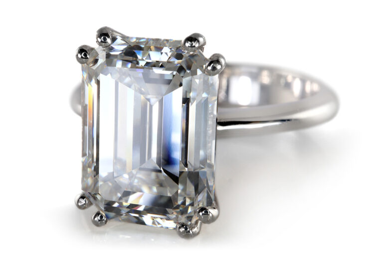 Diamant Ring 5 Karat Smaragdschliff River GIA + HRD Gutachten [BRORS 17962]