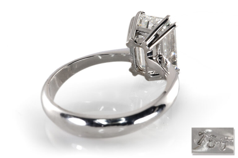Diamant Ring 5 Karat Smaragdschliff River GIA + HRD Gutachten [BRORS 17962]