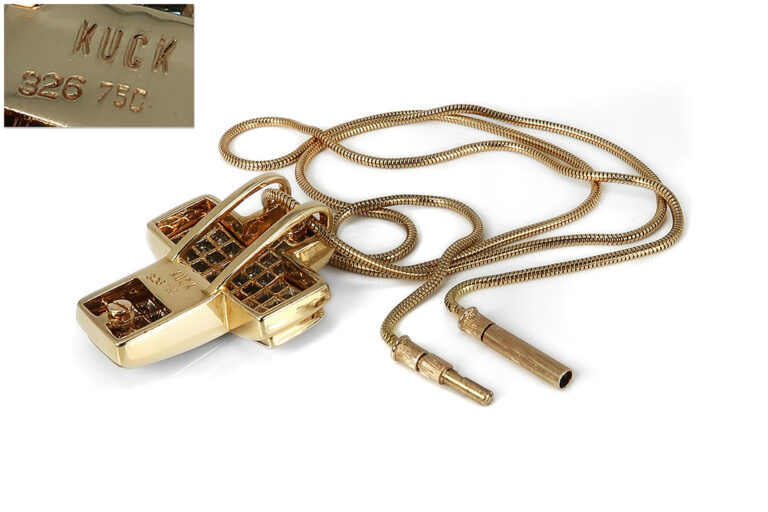 Kuck Kreuz Anhänger Kette Diamanten insg 3,26ct G/VVS 750 Gold [BRORS 18175]