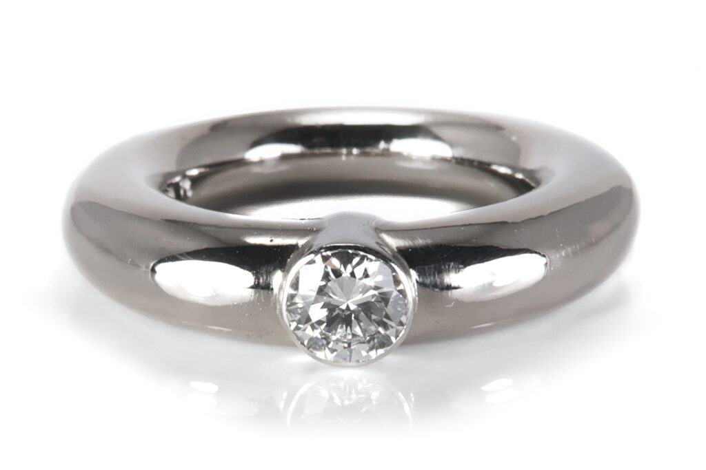 Schubart Solitär Ring Brillant ca 0,25ct G/VVS 750 Weißgold Platin [BRORS 18456]