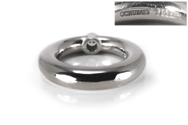 Schubart Solitär Ring Brillant ca 0,25ct G/VVS 750 Weißgold Platin [BRORS 18456]