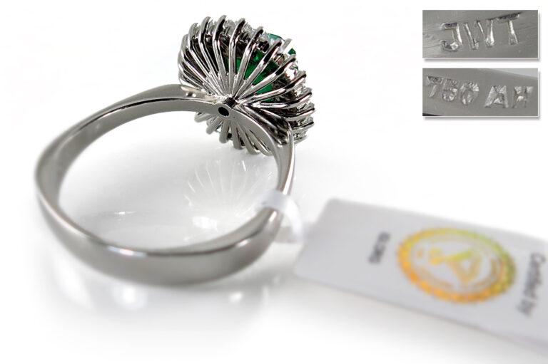 Hofjuwelier Ring Smaragd 2,0 ct 24 Diamanten ca1,0 ct E-G/ VVS 750 [BRORS 19358]