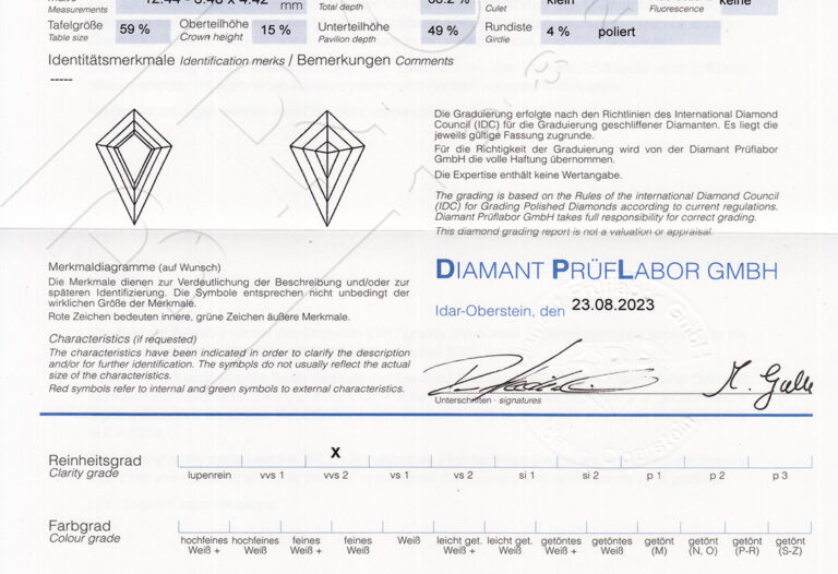 Kette Anhänger Fancy Diamant 1,84 ct + 10 Diamanten 585 Weißgold [BRORS 19443]