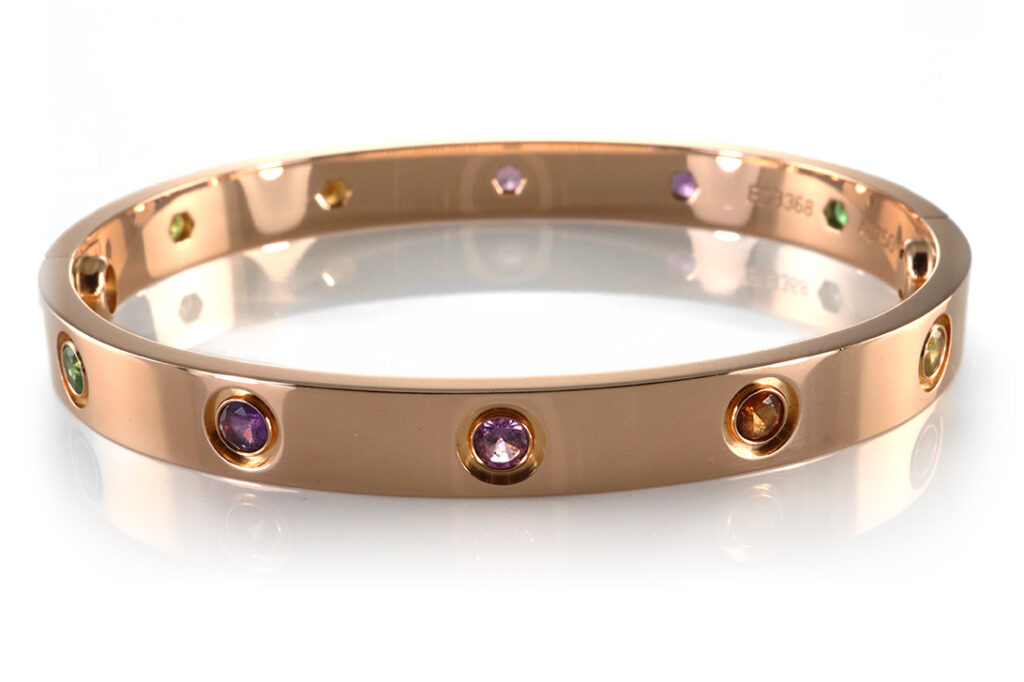 Selten Cartier Love Armreif Multicolor Saphir Granat Gr 16 wie neu [BRORS 19739]