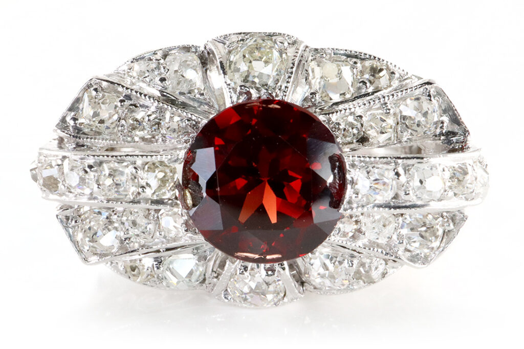 Ring Granat Grossulartite Andradite *Selten* 2,5 ct + 32 Diamanten [BRORS 19772]