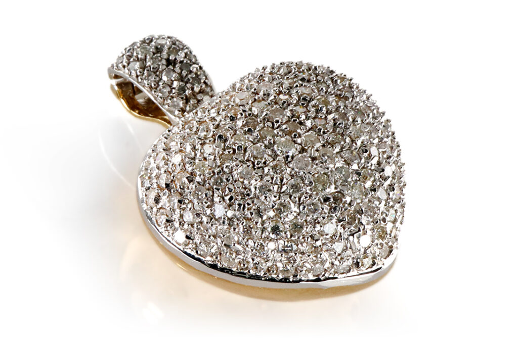 Großer Herz Clip Anhänger 168 Brillanten ca. 3,0 ct Handarbeit [BRORS 20161]